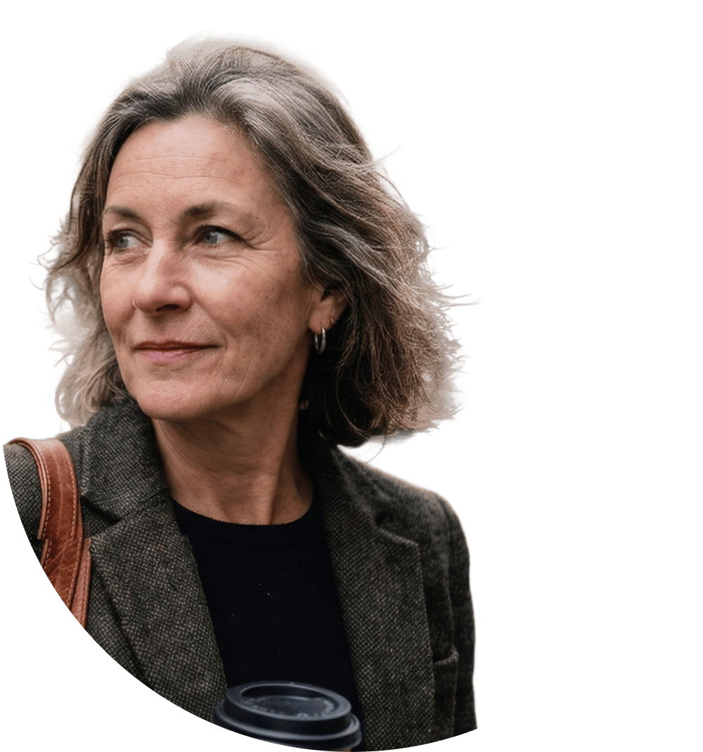 Professional executive woman looking left